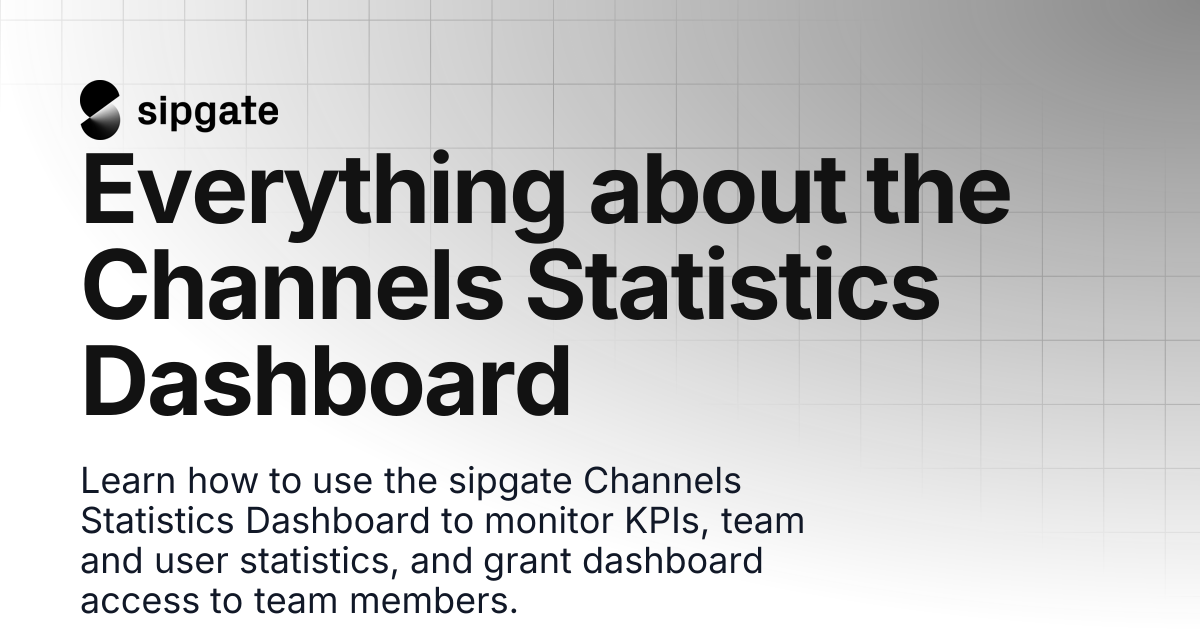 Everything about the Channels Statistics Dashboard | sipgate Help Center