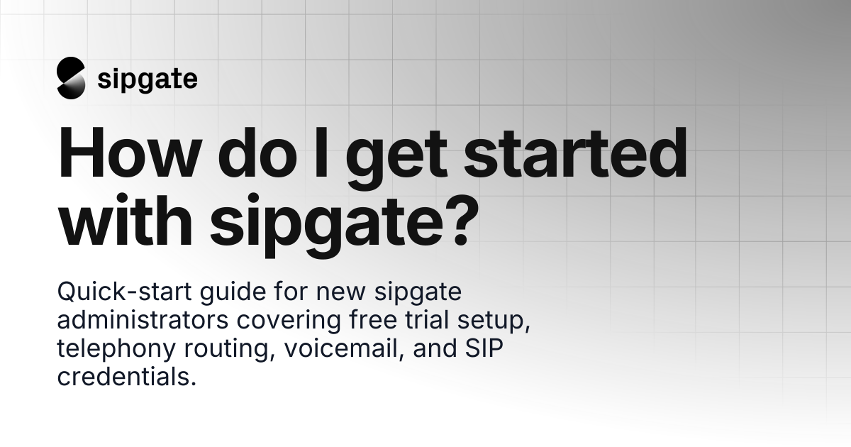 How do I get started with sipgate? | sipgate Help Center