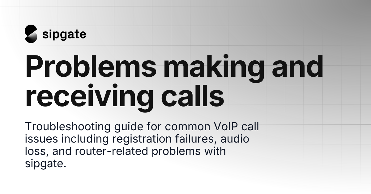 Problems making and receiving calls | sipgate Help Center