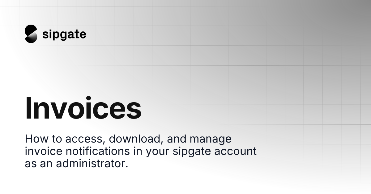 Invoices | sipgate Help Center